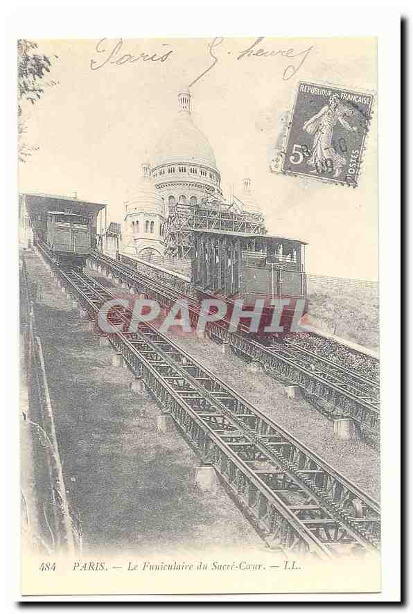 Paris CPA Le funiculaire du Sacre Coeur (reproduction)