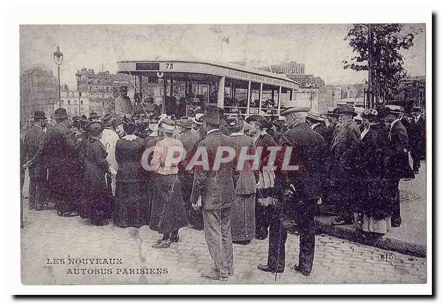 Les nouveaux autobus parisiens CPA (reproduction)