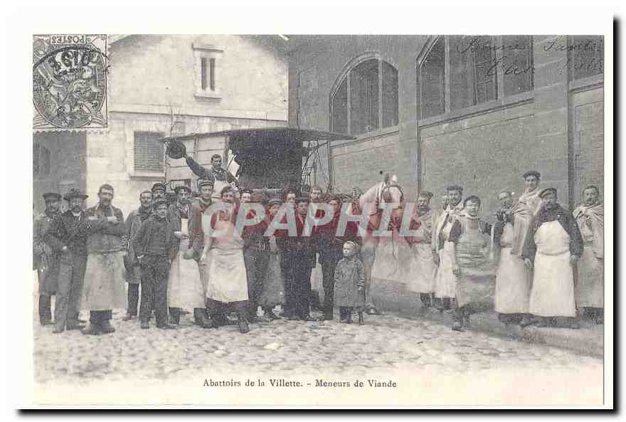 Abattoirs de la Villette CPA MEneurs de viande (reproduction) (boucher bouchers butcher)