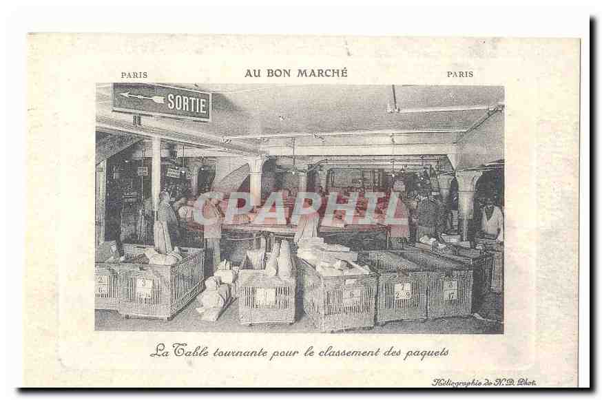 Au bon Marche CPA La table tournante pour le classement des paquets (magasin) (reproduction)