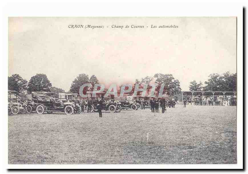 Craon (Mayenne) CPA Champ de courses Les automobiles (reproduction)
