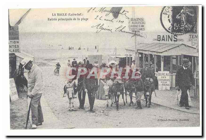 La Baule CPA Entree principale de la plage (reproduction) (ane donkey)