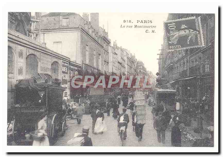 Paris CPA La rue Montmartre (reproduction)