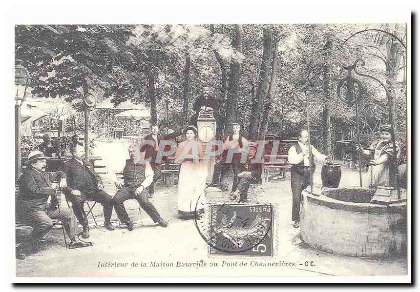 CPA Interieur de la maison Bainville au pont de Chennevieres (reproduction)