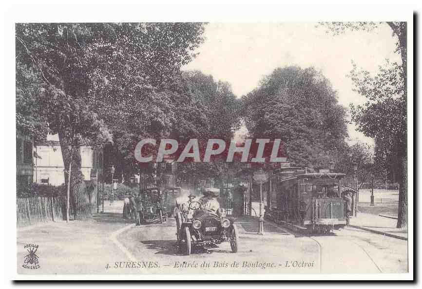 Suresnes CPA Entree du bois de Boulogne (tramway) (reproduction)