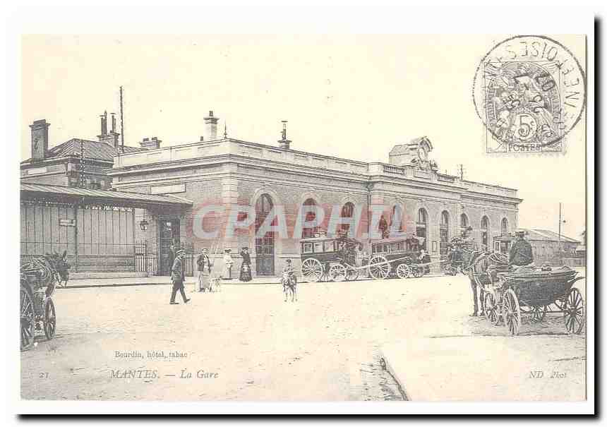 Mantes CPA La gare (reproduction)
