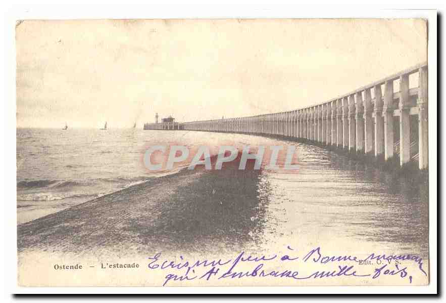 Ostende - L'estacade — Éditeur O.U.S. - Anverso