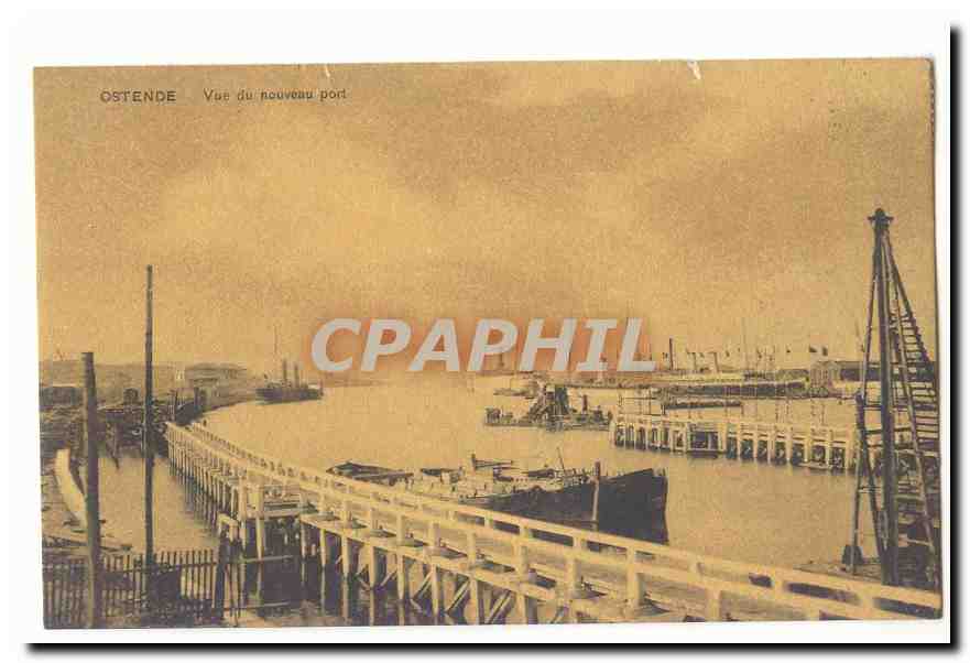 Ostende CPA Vue du nouveau port