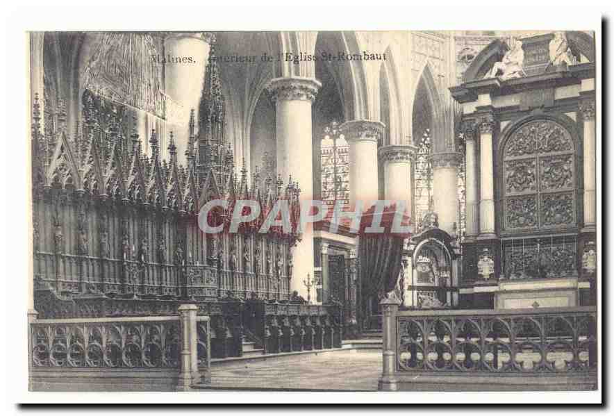 Malines CPA Interieur de l'eglise St Rombaut