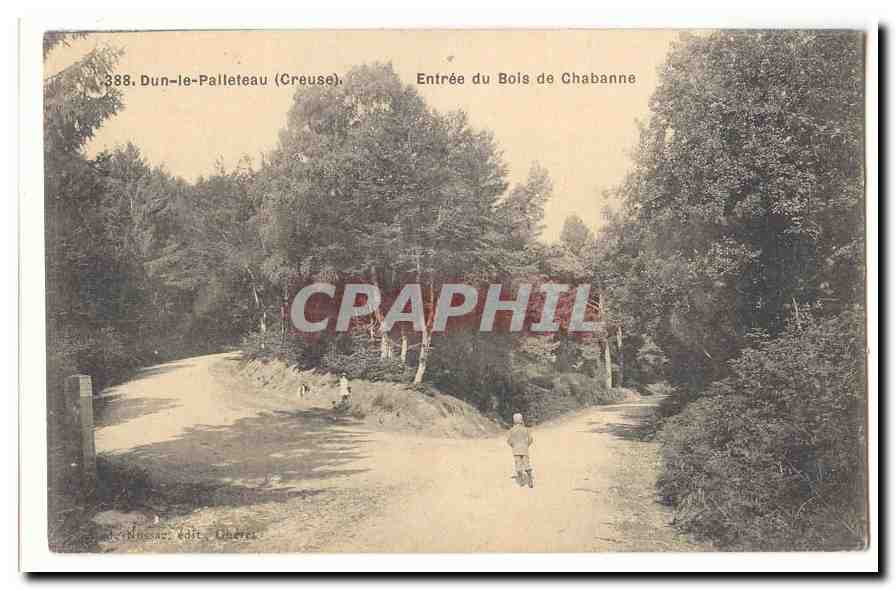 Entrée du Bois de Chabanne — Dun-le-Palloteau (Creuse) — Éditeur : Chavet, Château