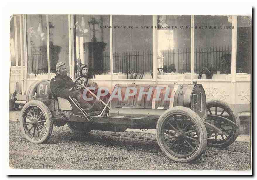 Course automobile — Grand Prix de l'A.C.F. — 6 et 7 juillet 1908 — Seine-Inférieure