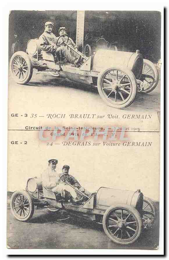Roch Brault y Degrais en Automóvil Germain — Circuito de la Sena Inferior, 2 de julio de 1905
