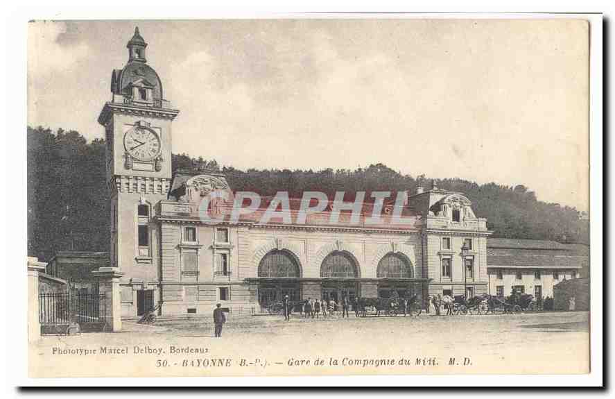 Bayonne CPA Gare de la compagnie du Midi