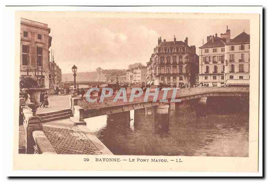 Bayonne CPA Le pont Mayou