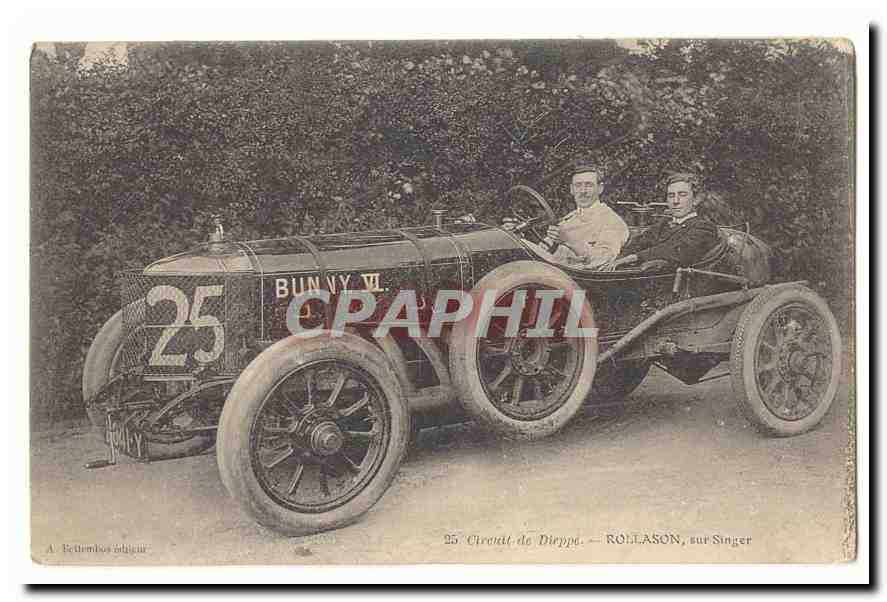 Circuit de Dieppe CPA Rollason sur Singer 5bunny VI)