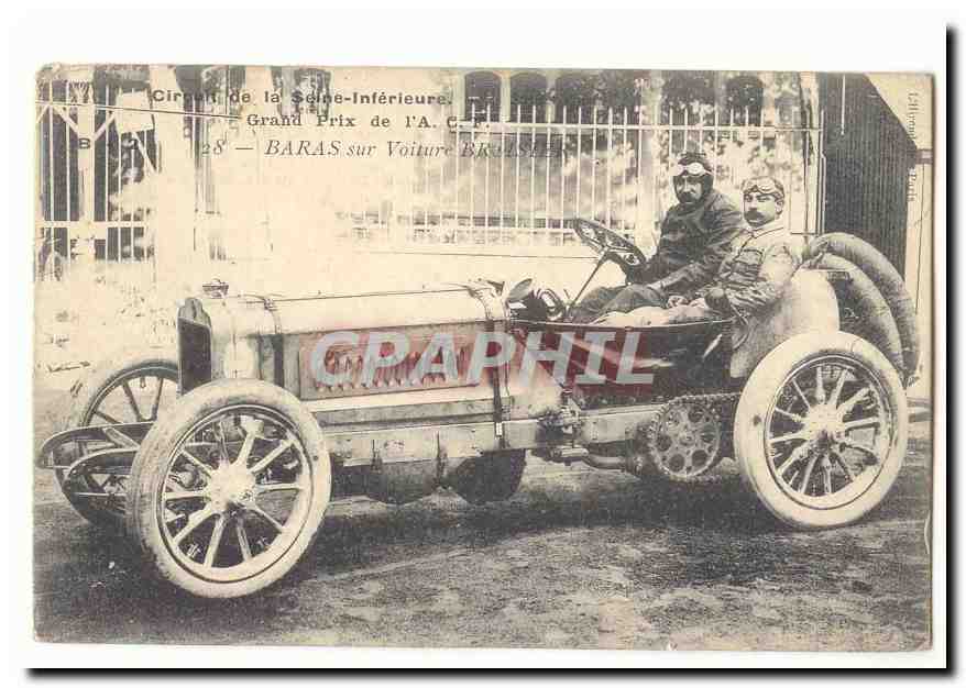 Circuit de la Seine Inferieure CPA Grand prix de l'AcF Baras sur voiture Brasier