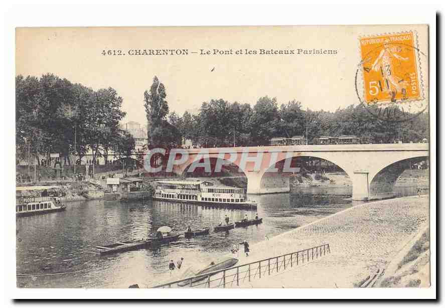 Charenton CPA Le pont et les bateaux parisiens