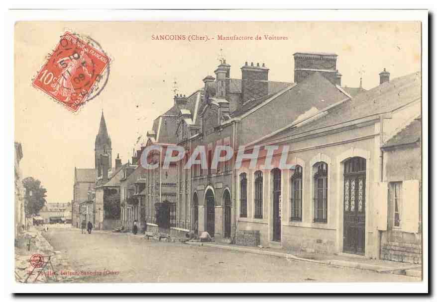 SAncoins (Cher) CPA Maufacture de Voitures