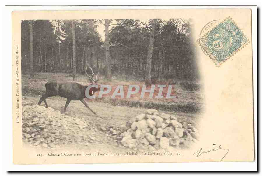 Jacht op de vos in het bos van Fontainebleau - Hallali - De Reiger in de val - 214 - Uitgaven Tilbault, Fortunéblanc-Méno - Cercle Michel