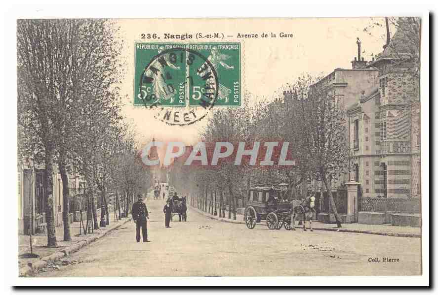 Nangis CPA Avenue de la Gare (animee)