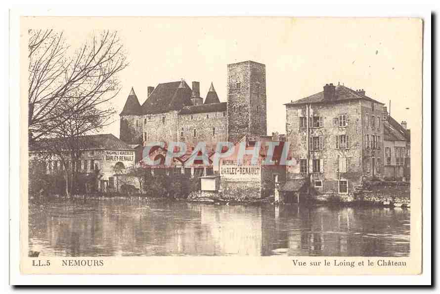 Nemours CPA Vue sur le Loing et le chateau