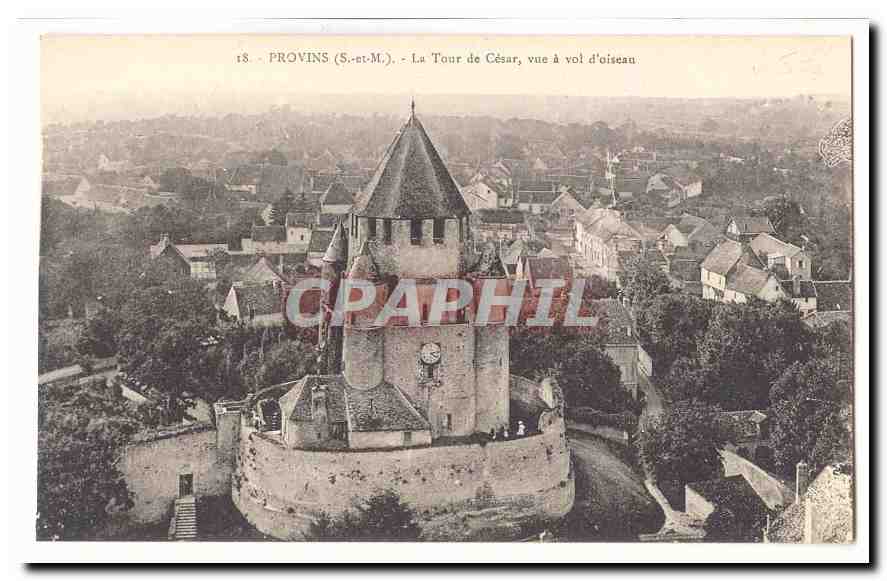 Provins CPA La Tour de CEsar vue a vol d'oiseau
