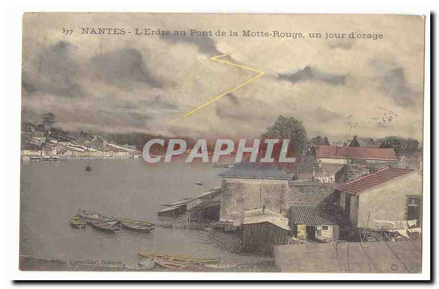 Nantes CPA LErdre au pont de la Motte Rouge un jour d'orage