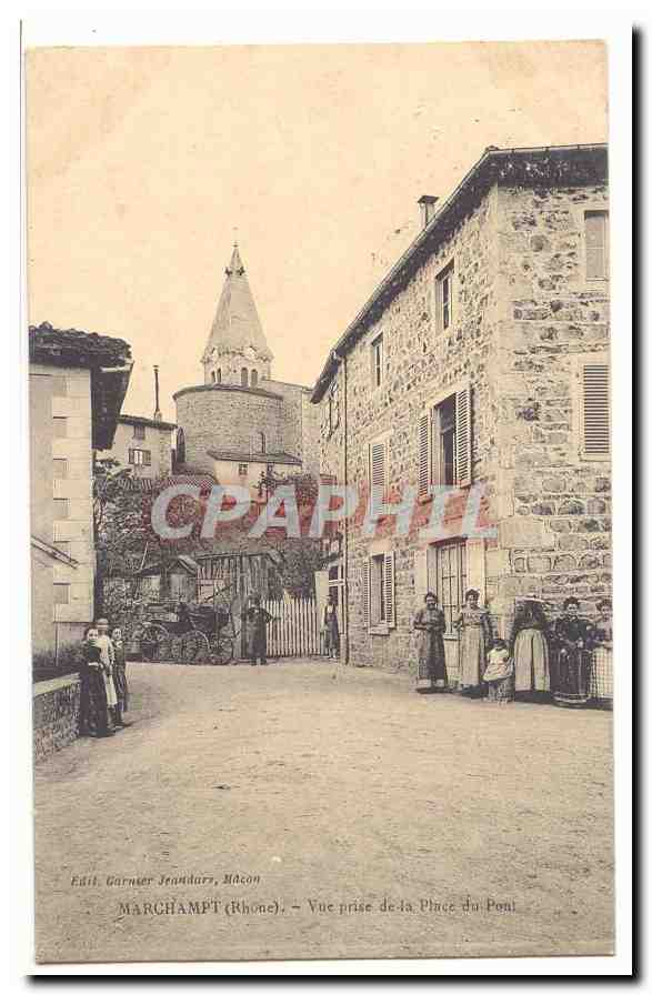 Marchamp (Rhône) — Vue prise de la Place du Pont — Édit. Garnier Jeandards, Mâcon