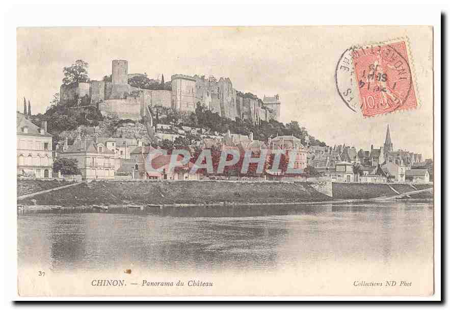 Chinon CPA Panorama du chateau