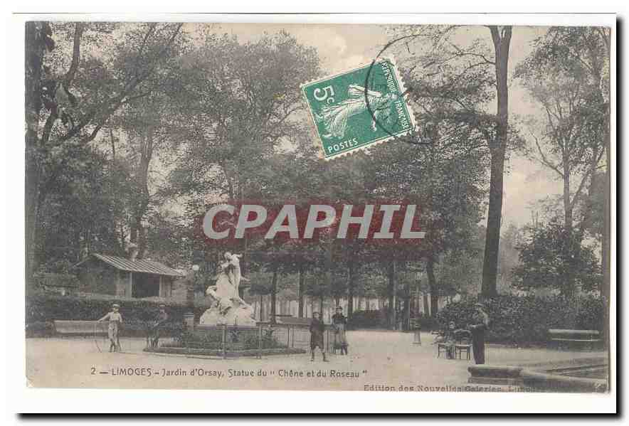Limoges CPA Jardin d'Orsay Statue du Chene et du roseau
