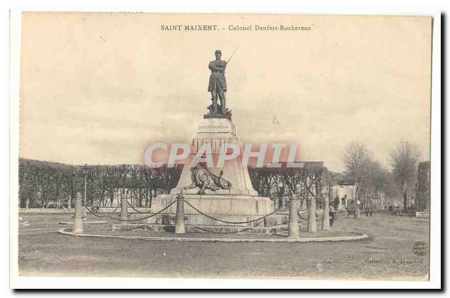 Saint-Maixent — Monument au Colonel Denfert-Rochereau — Collection E. Blanchon - Recto