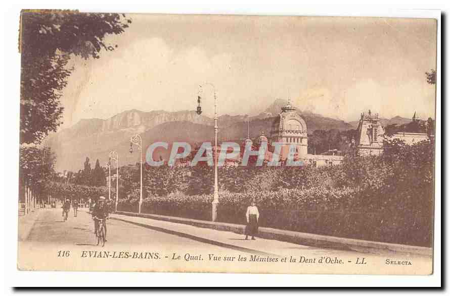 Evian-les-Bains — Le Quai, vue sur les Mémises et la Dent d'Oche — Selecta, n°116