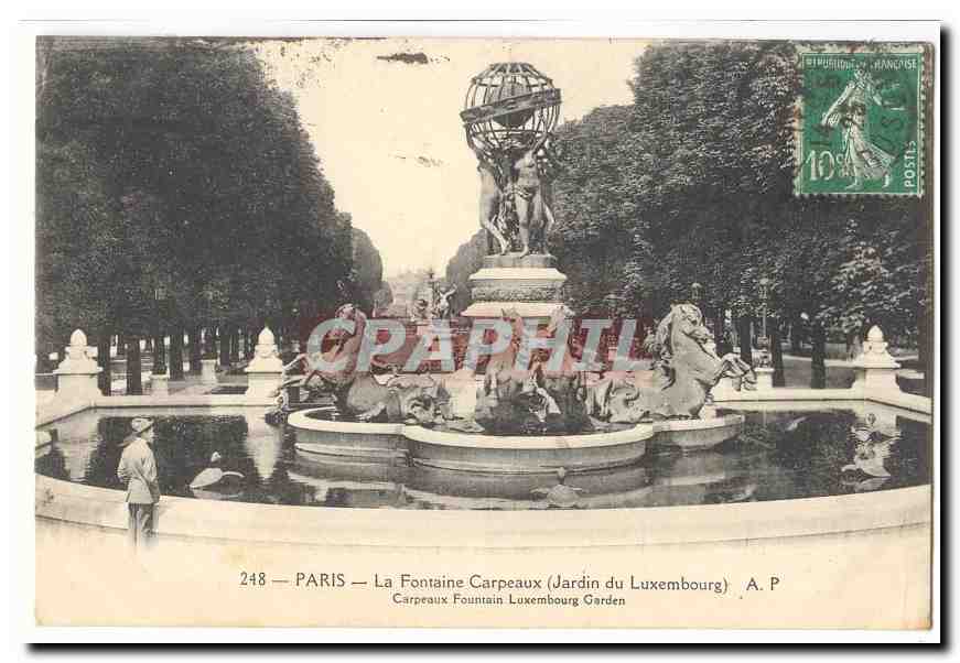 Paris CPA La fontaine Carpeaux (jardin du Luxembourg)