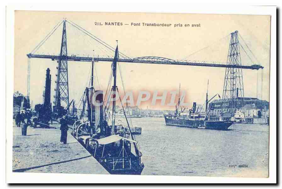 NANTES — Pont Transbordeur près en aval — CPM 211