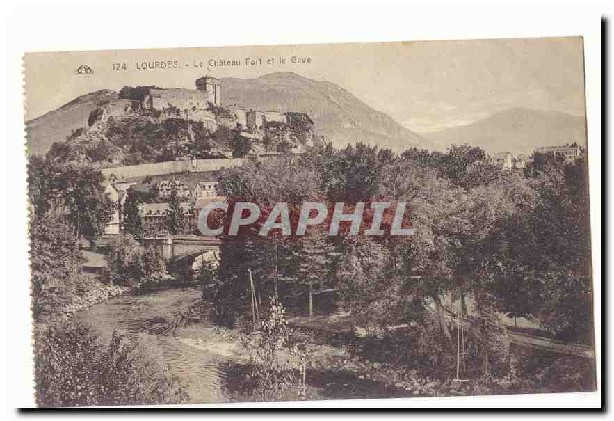 Lourdes - Le Château Fort et le Gave — éditeur CPAPHIL, n° 124