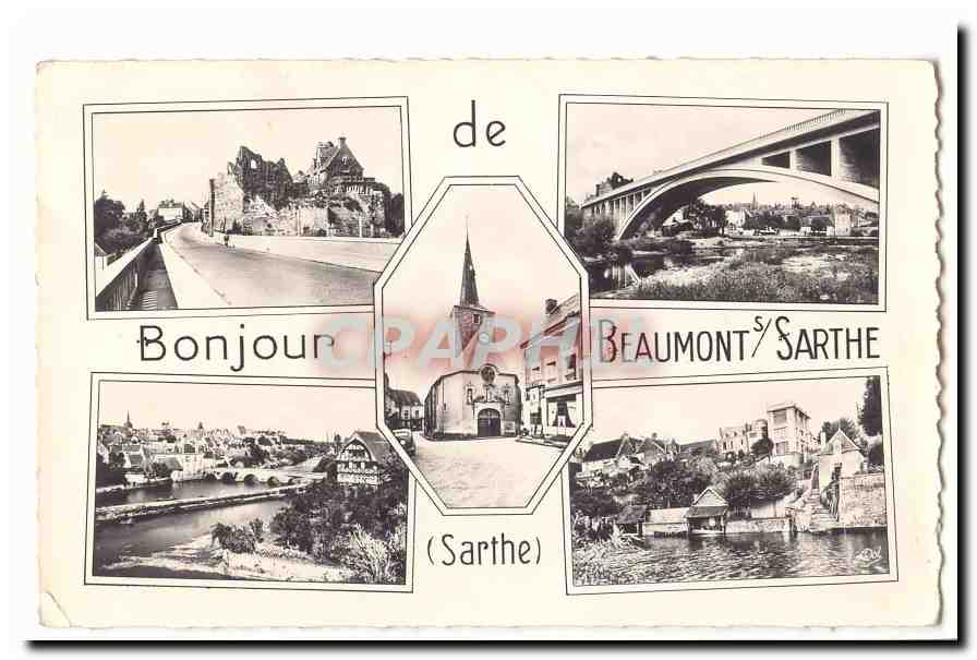 CPA Bonjour de Beaumont sur Sarthe