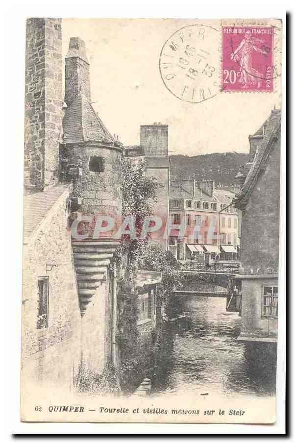 Quimper CPA Tourelle et vieilles maisons sur le Steir