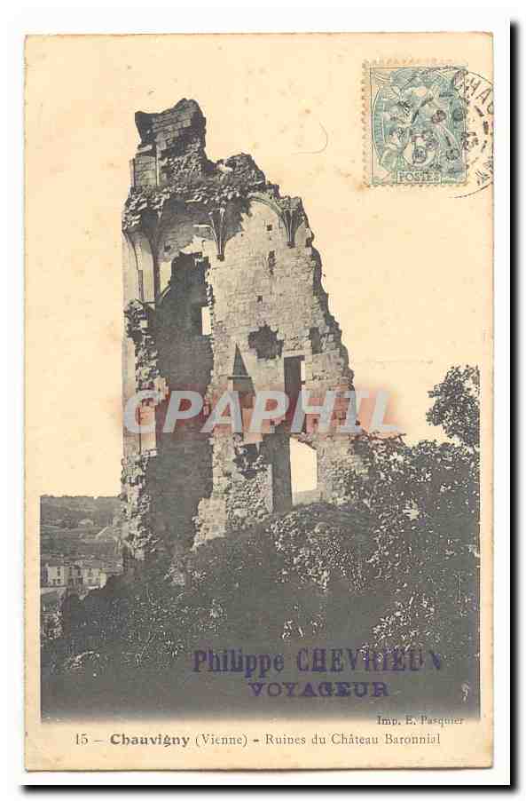 Chauvigny CPA Ruines du chateau Baronnial