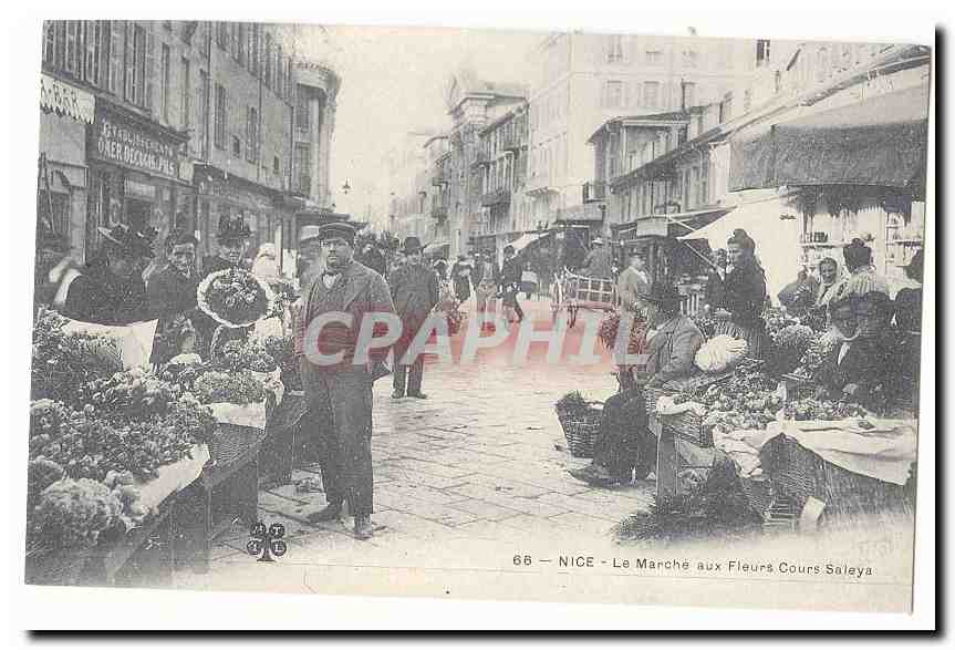 Nice CPA Le marche aux fleurs Cours SAleys (reproduction)