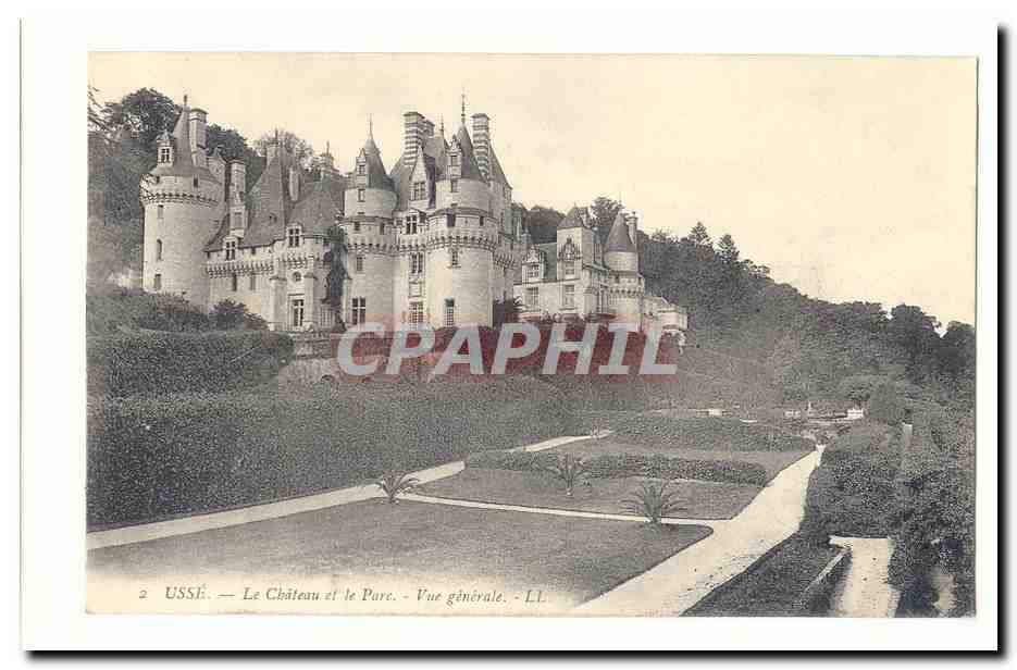 Usse CPA Le chateau et le parc Vue generale