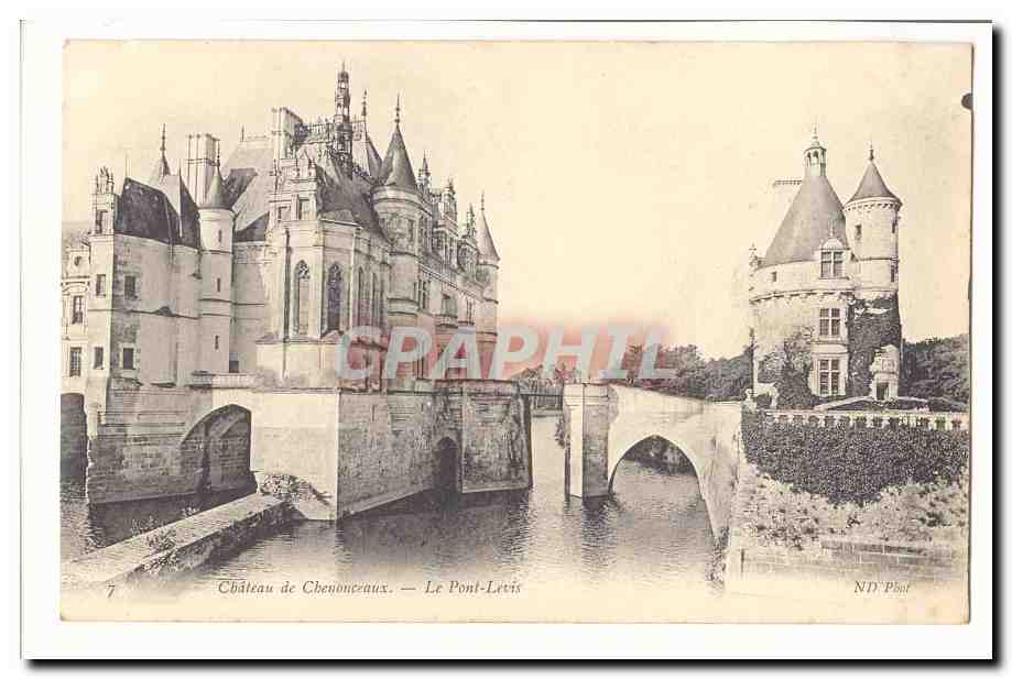 Chateau de Chenonceaux CPA le pont levis