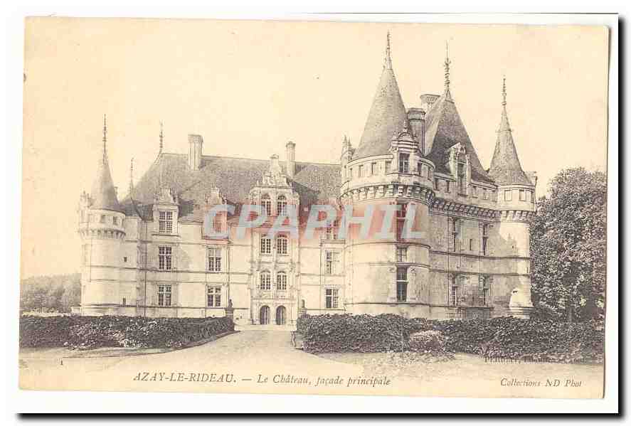 Azay le Rideau CPA Le chateau facade principale