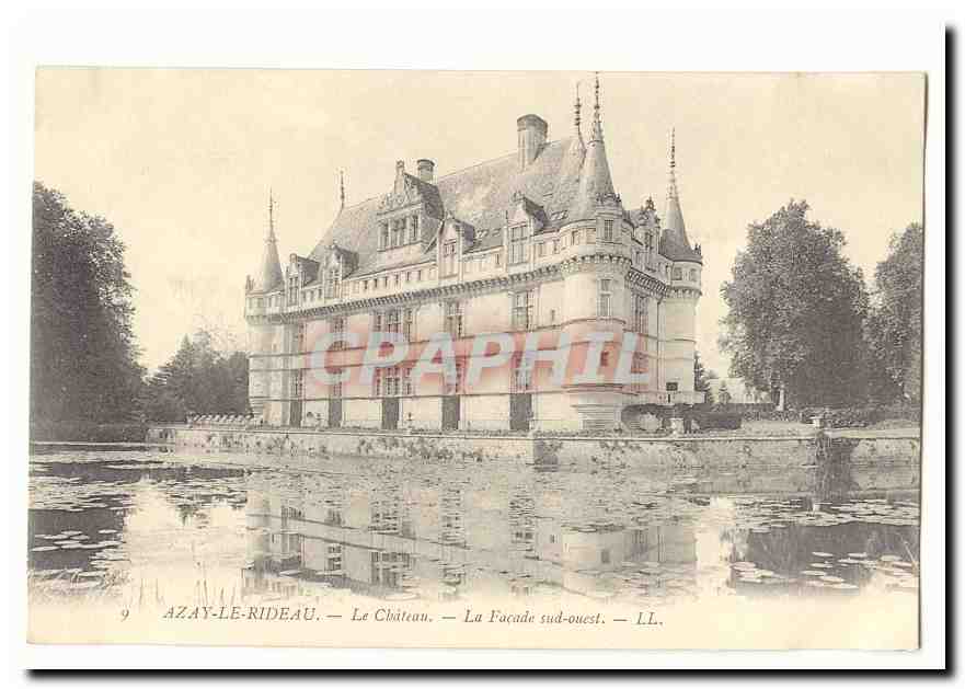 Azay le Rideau CPA Le chateau La facade Sud Ouest