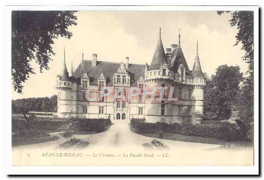 Azay le Rideau CPA Le chateau La facade Nord