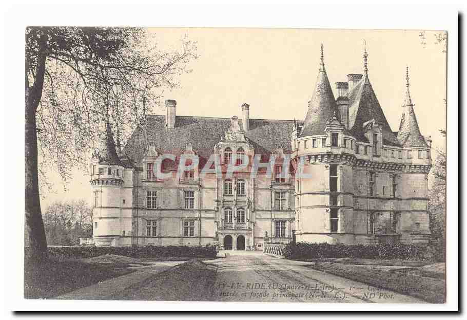Azay le Rideau CPA Chateau national entreee et facade principale