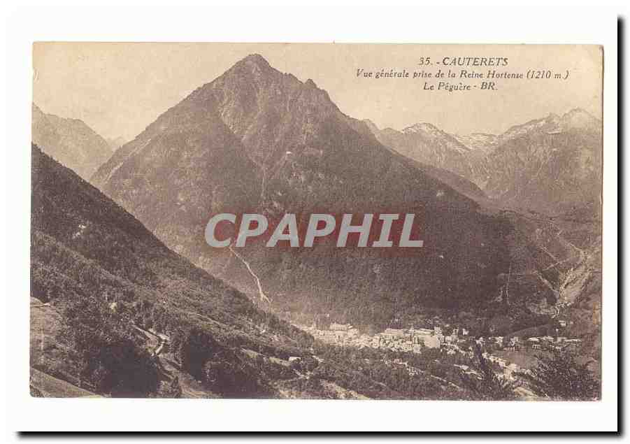 Cauterets — Vue générale prise de la Reine Hortense (1210 m) — Le Péguère - BR