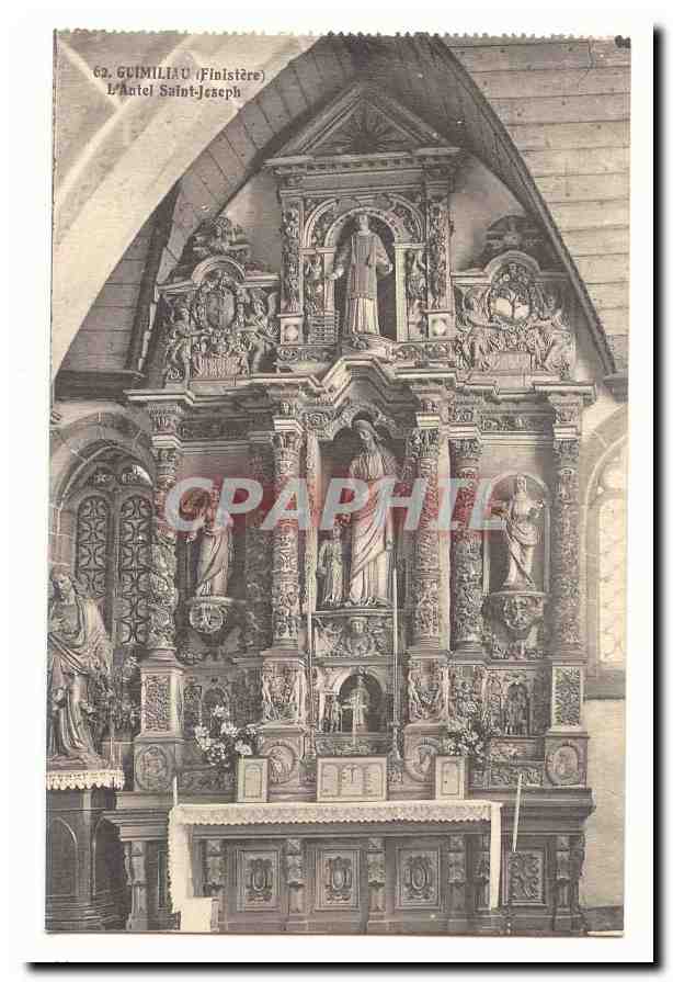 Guimiliau (Finistère) — L'Autel Saint-Joseph — CPA
