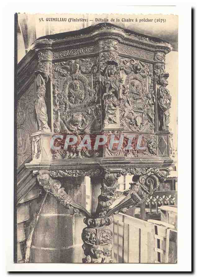 Guimiliau (Finistère) — Détails de la Chaire à prêcher (1677)