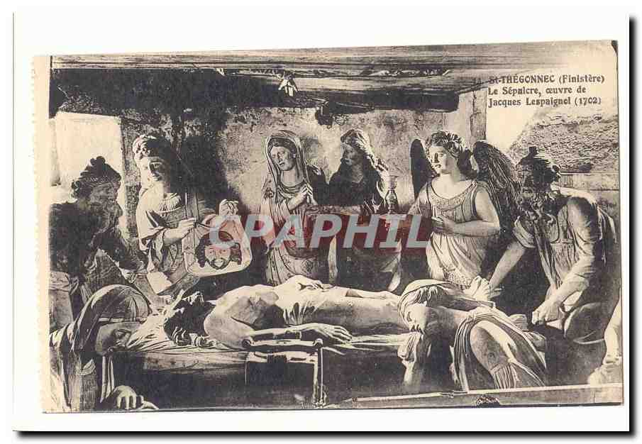 St Thegonnec CPA Le sepulcre oeuvre de Jacques Lespaignol (1702)