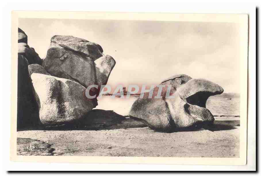 Rochers de plage — vue de la côte — éditeur inconnu, n° de série non visible